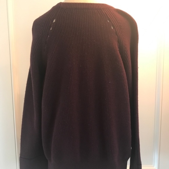 Ribbed Knit Kenzo Sweater in Burgundy - Picture 3 of 8